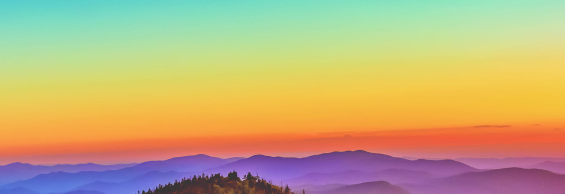 Smoky Mountains Rainbow Sunset