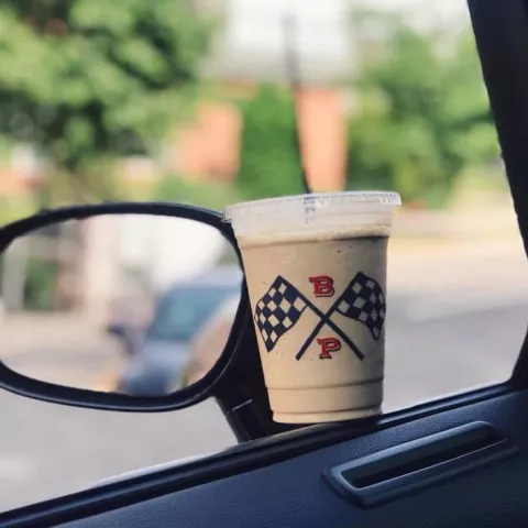 Coffee on a car