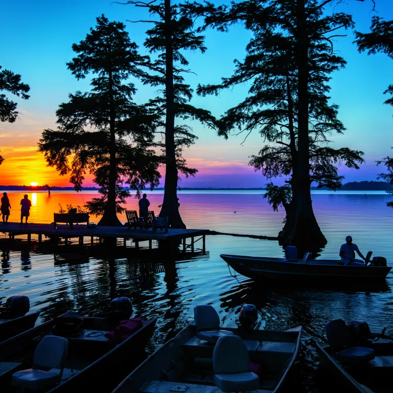 Sunset on Reelfoot Lake in Tiptonville, TN