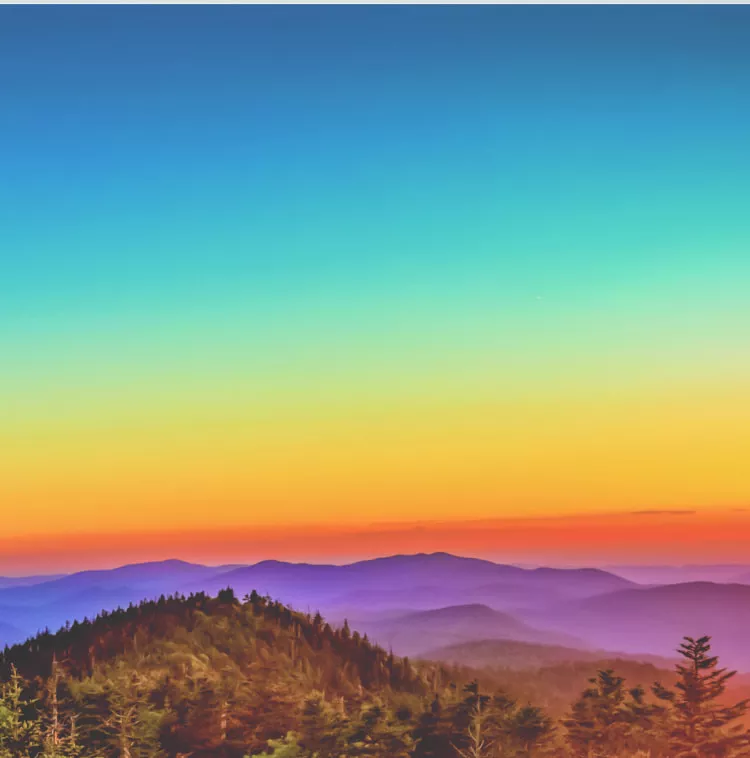 Smoky Mountains Rainbow Sunset