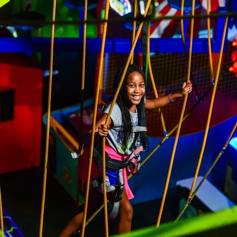 Indoor ropes course at WonderWorks in Pigeon Forge TN