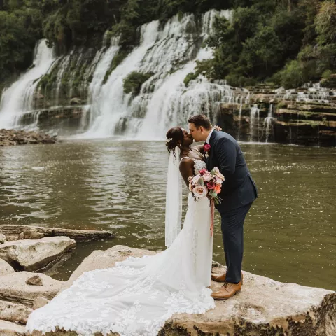 An elopement at Rock Island State Park in Tennessee