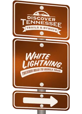 White Lightning Trail sign graphic.